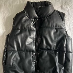 Zara Leather Puffer Vest